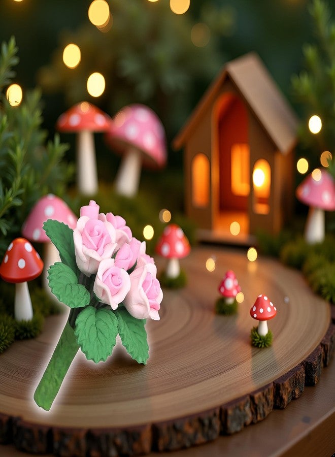 زهور وردية بمقياس 1:12، زهور مصغرة لبيت الدمى، زهور صغيرة، ورود صغيرة من الراتنج، زهور صناعية، ورود صغيرة للأعمال اليدوية، زهور صغيرة للأعمال اليدوية، زهور صغيرة للزينة (1.4 بوصة) - Image 5